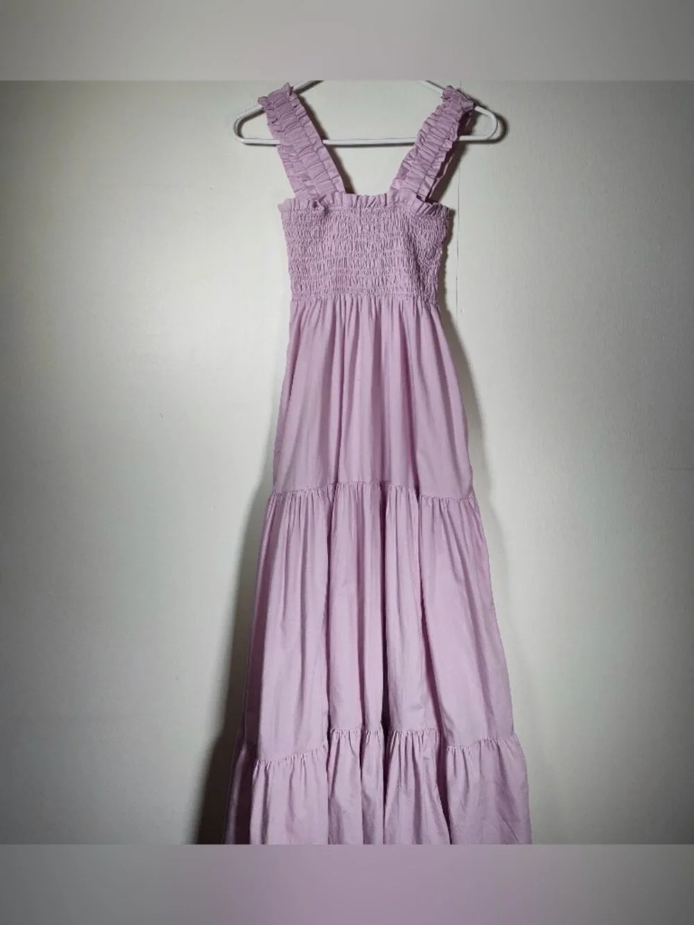 Abercrombie & Fitch Lavender Smocked Bodice Easy Maxi Dress XSP
